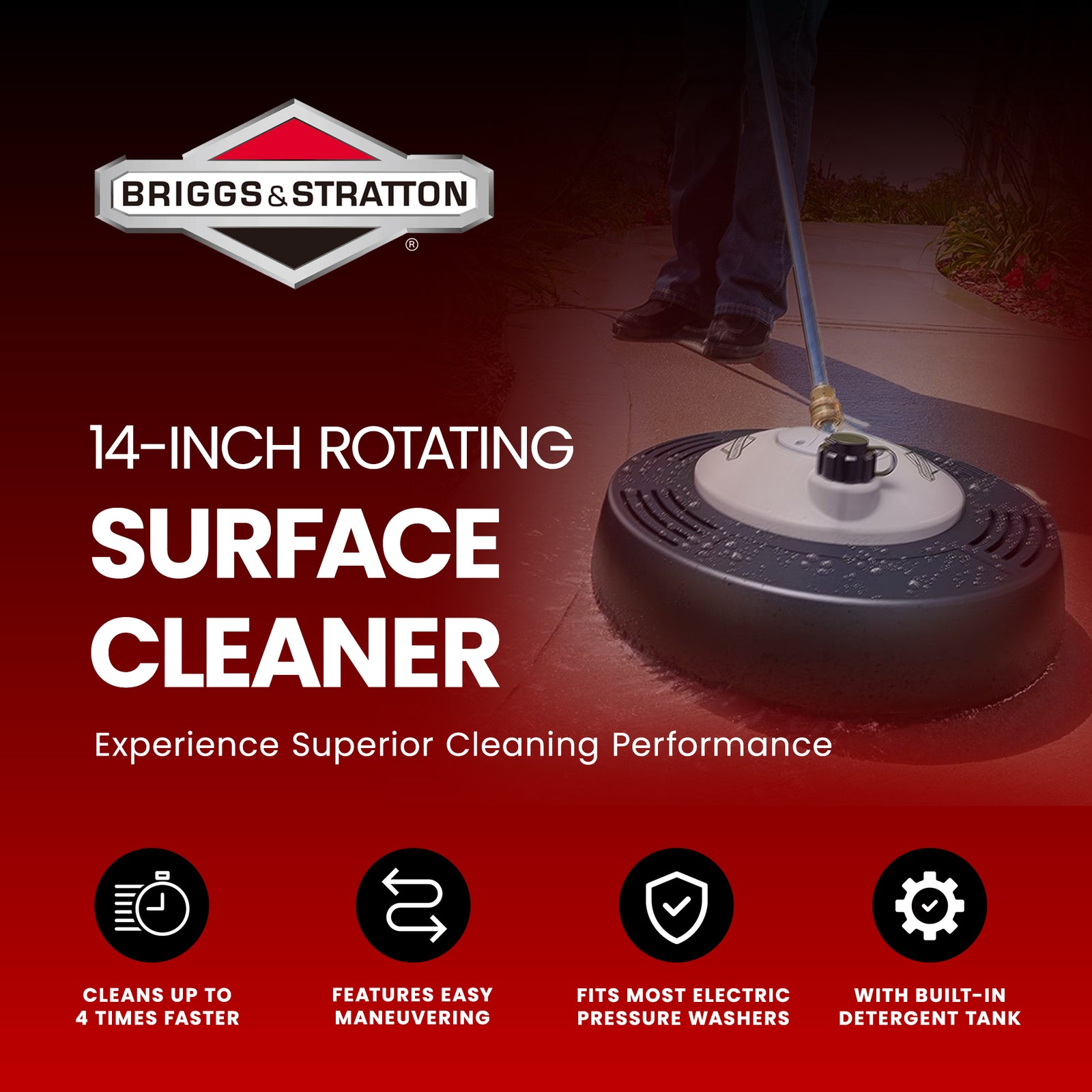 Briggs & Stratton 14" Rotating Surface Cleaner w/Built In Detergent Tank (Used) - VMInnovations