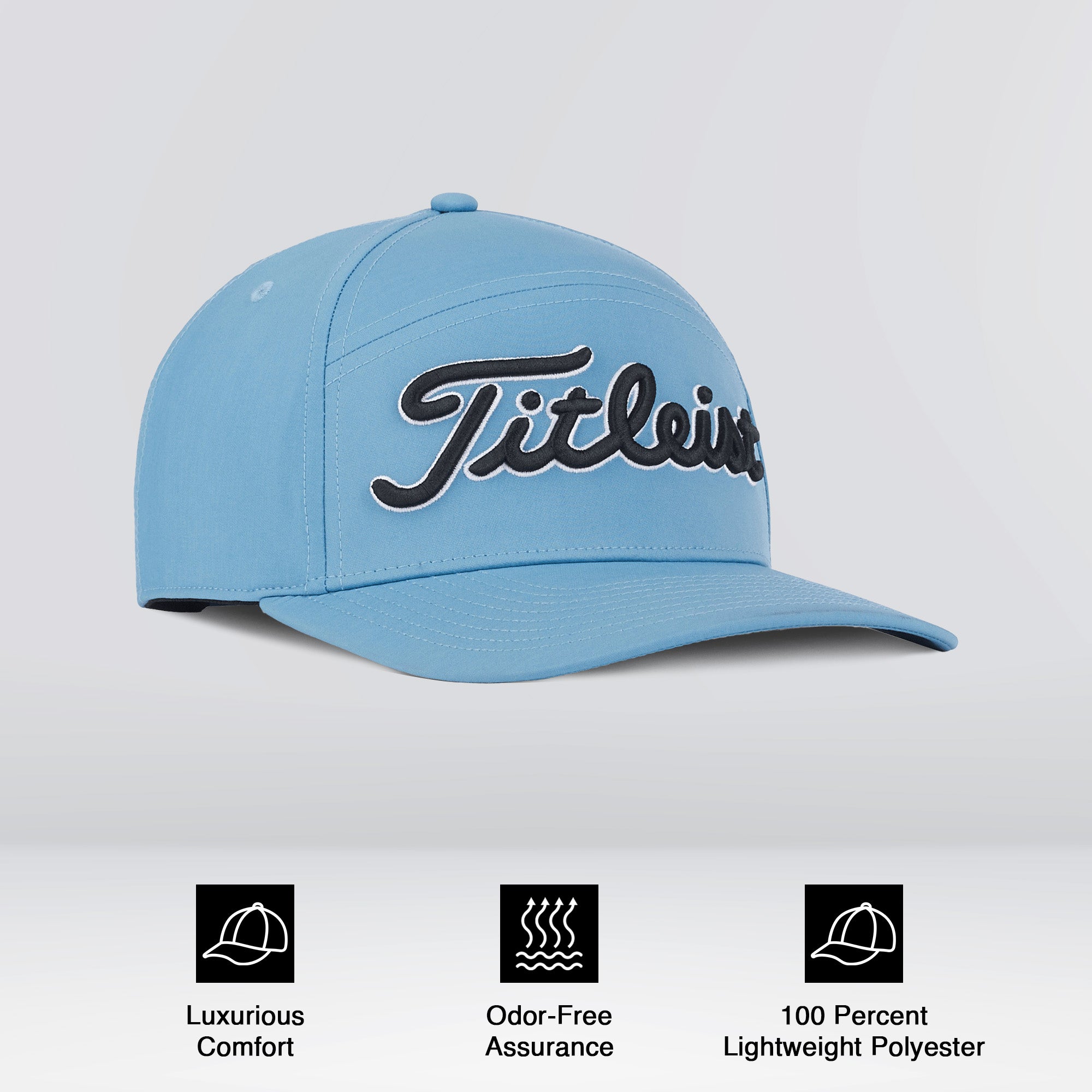 Titleist Diego Semi Curved Bill Split Panel Snapback Golf Cap, Niagara/Black