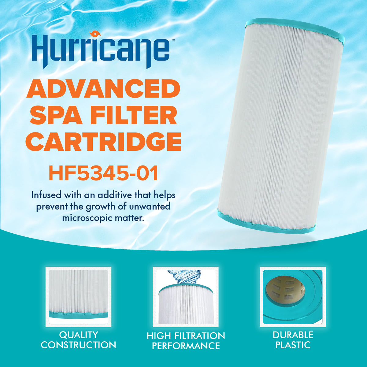 Hurricane 4 Pack HF5345-01 Advanced Pool and Spa Filter Cartridge Replacement