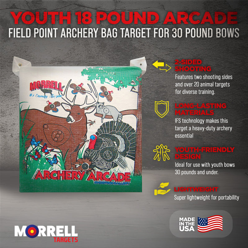 Morrell Youth 18 Pound Arcade Field Point Archery Bag Target for 30 Pound Bows