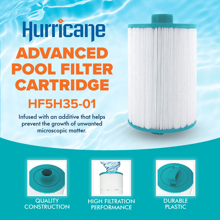 Hurricane 4 Pack HF5H35-01 Advanced Pool and Spa Filter Cartridge Replacement