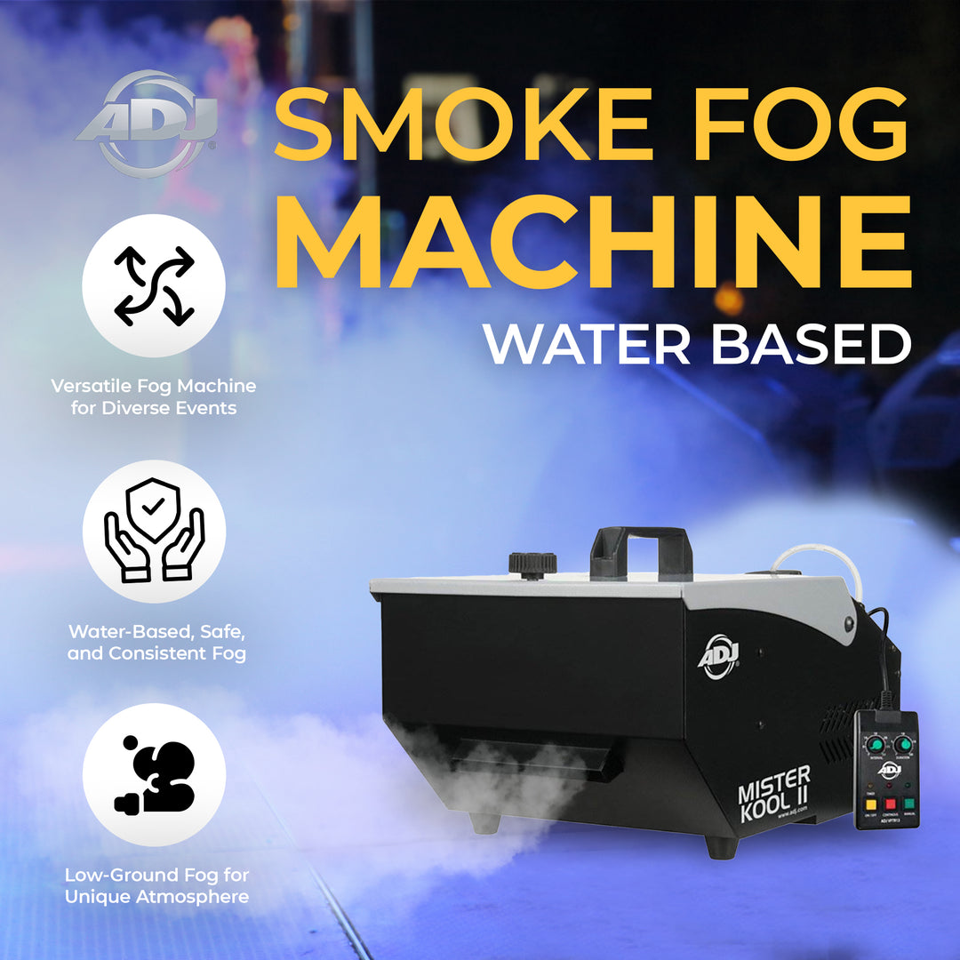 American DJ Mister Kool II Wired Remote Low Lying Water Based Smoke Fog Machine