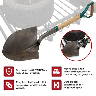 YAKIMA Axe or Shovel Bracket, Secures Single Axe or shovel To Warrior Basket