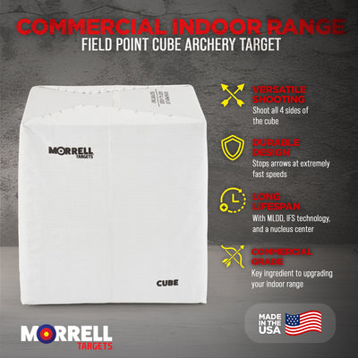 Morrell Targets 24 Inch Indoor Field Point Cube Archery Target with Target Stand