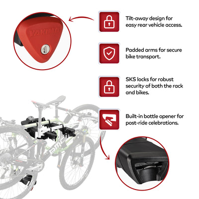 Yakima FullTilt Premium 5 Bike 150 Pound Capacity Tilt Away Hitch Bike Rack - VMInnovations