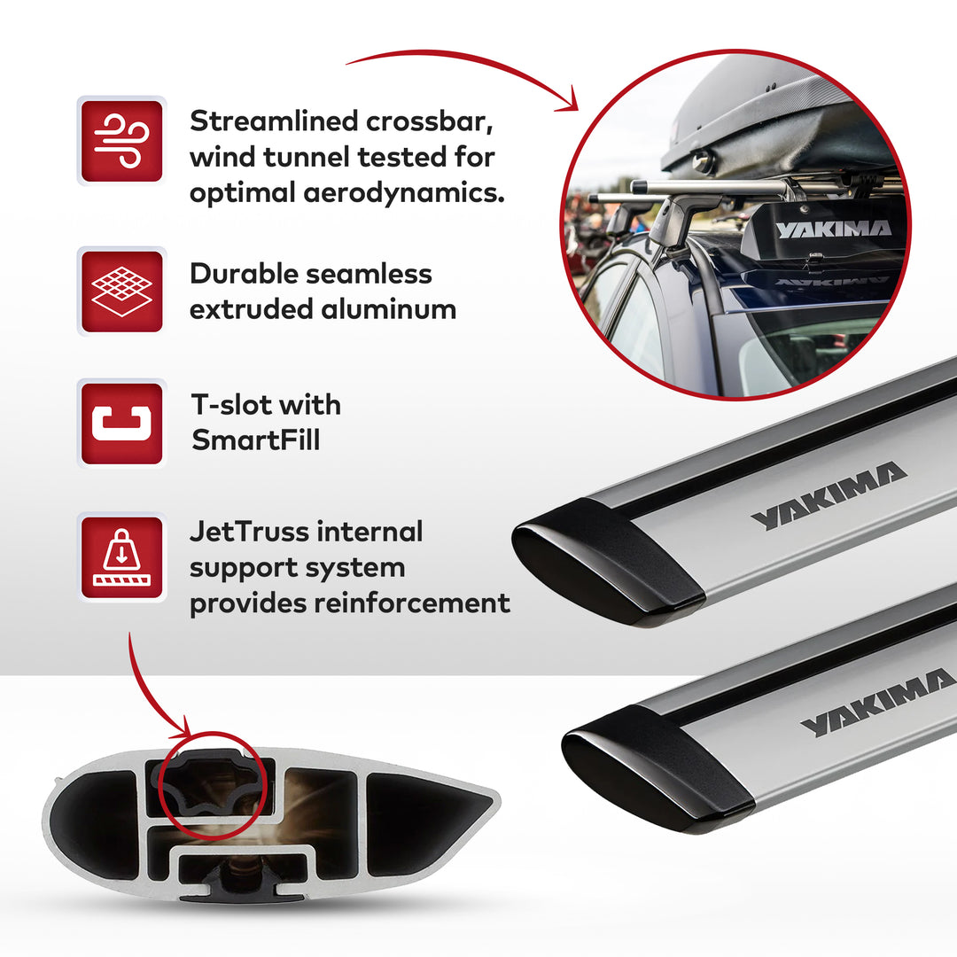 Yakima 70 Inch Pair JetStreamRoof Rack Crossbars, Compatible w/StreamLine Towers