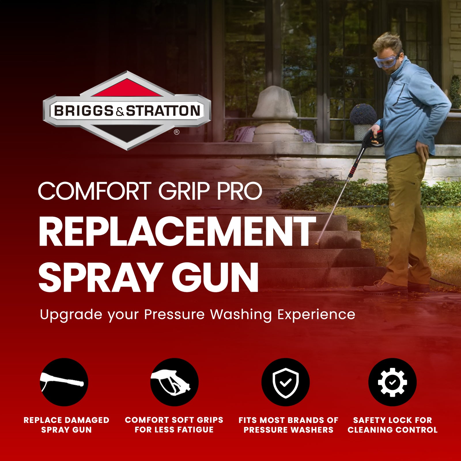 Briggs & Stratton Comfort Grip Pro Spray Gun for Pressure Washers (Open Box) - VMInnovations