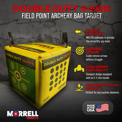 Morrell 4-Sided Archery Target, Field Point Shooting Bag, Double Duty (Open Box) - VMInnovations