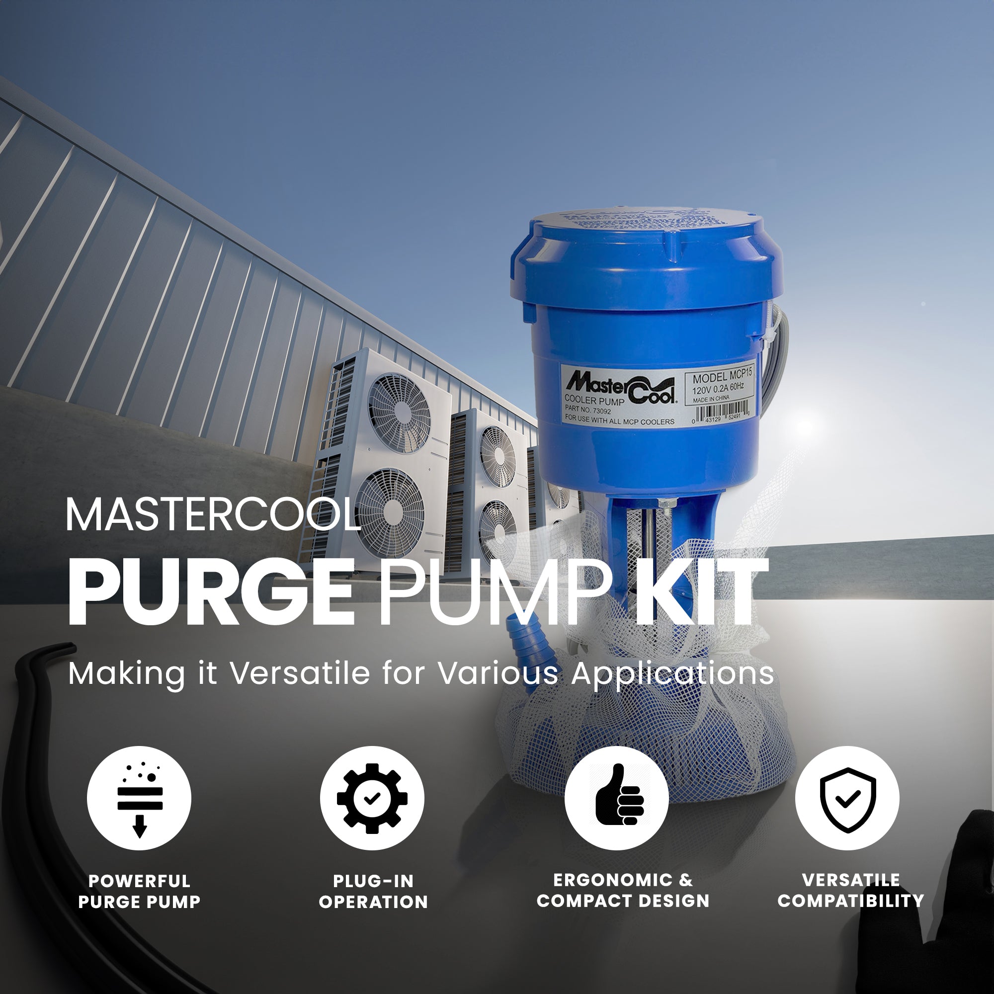 Mastercool Pump Kit w/Electric Plug Power Source for Home Improvement (Open Box) - VMInnovations