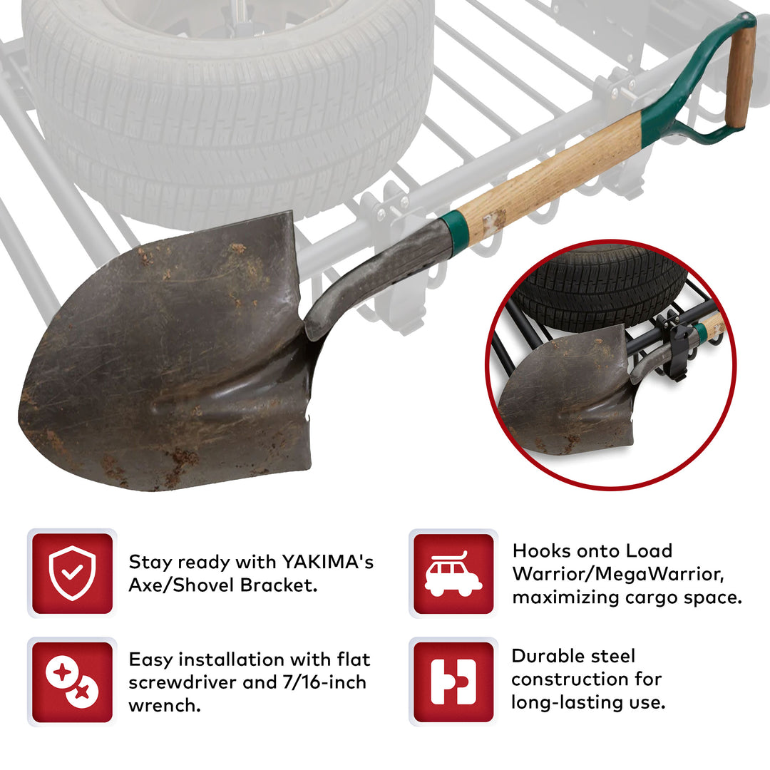 YAKIMA Axe or Shovel Bracket, Single Axe or shovel To Warrior Basket (Open Box) - VMInnovations