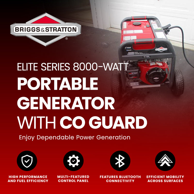 Briggs and Stratton Elite Series 8000 Watt Portable Generator with CO Guard
