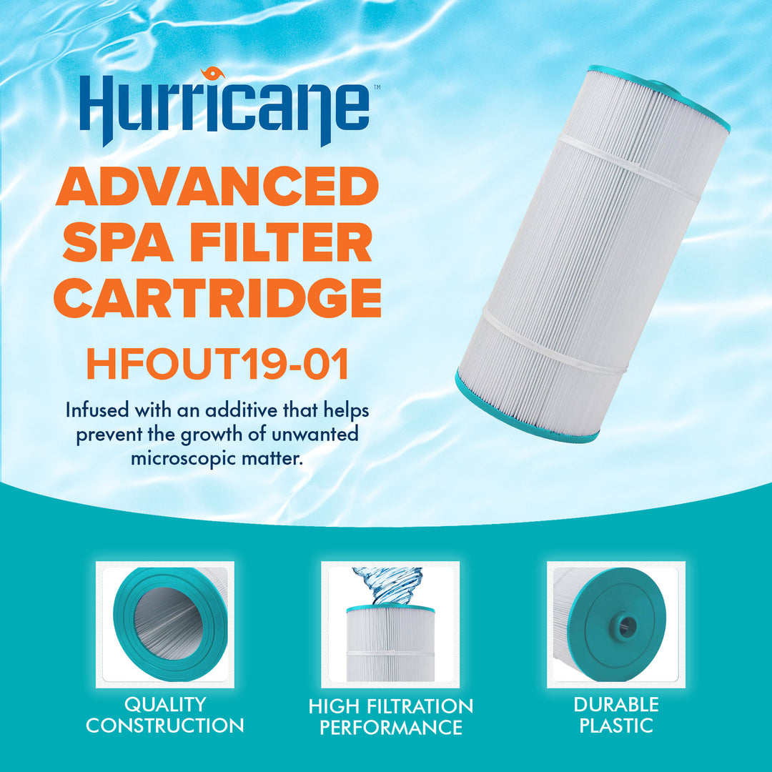 Hurricane 4 Pack HF-OUT19-01 Advanced Spa Cartridge Outer Filter Replacement