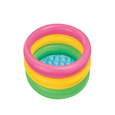 Intex 34in x 10in Sunset Glow Soft Inflatable Baby/Kids Swimming Pool (8 Pack) - VMInnovations