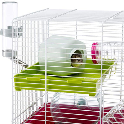 Ferplast Laura Hamster Cage with Play Tubes, Food Dish, Water Bottle, and Wheel