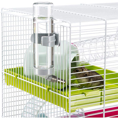Ferplast Laura Hamster Cage with Play Tubes, Food Dish, Water Bottle, and Wheel
