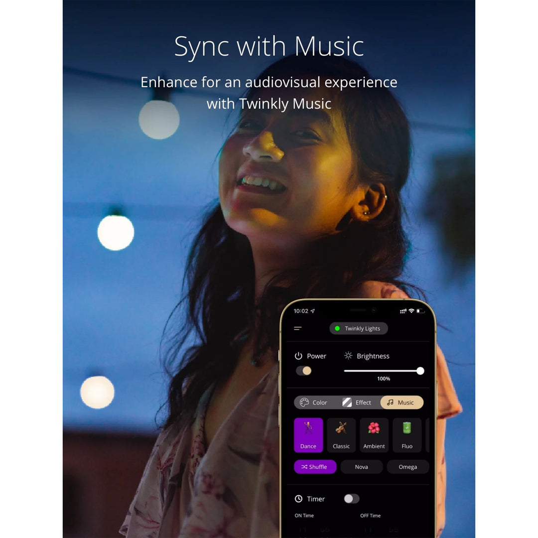 Twinkly Festoon App-Controlled Smart LED Light String 40 AWW (Open Box) - VMInnovations