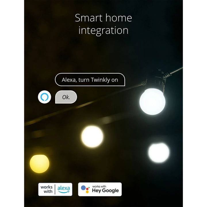 Twinkly Festoon App-Controlled Smart LED Light String 20 AWW (Open Box) - VMInnovations