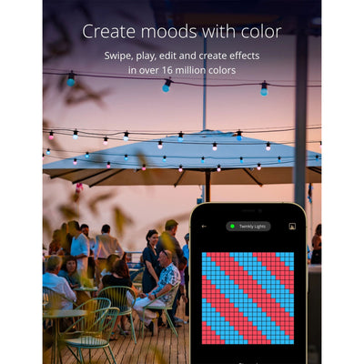 Twinkly Festoon App-Controlled Smart LED Bulb Light String 40 Multicolor RGB - VMInnovations