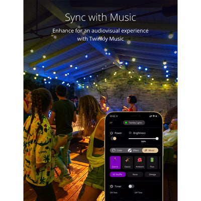 Twinkly Festoon App-Controlled Smart LED Bulb Light String 20 Multicolor (Used) - VMInnovations