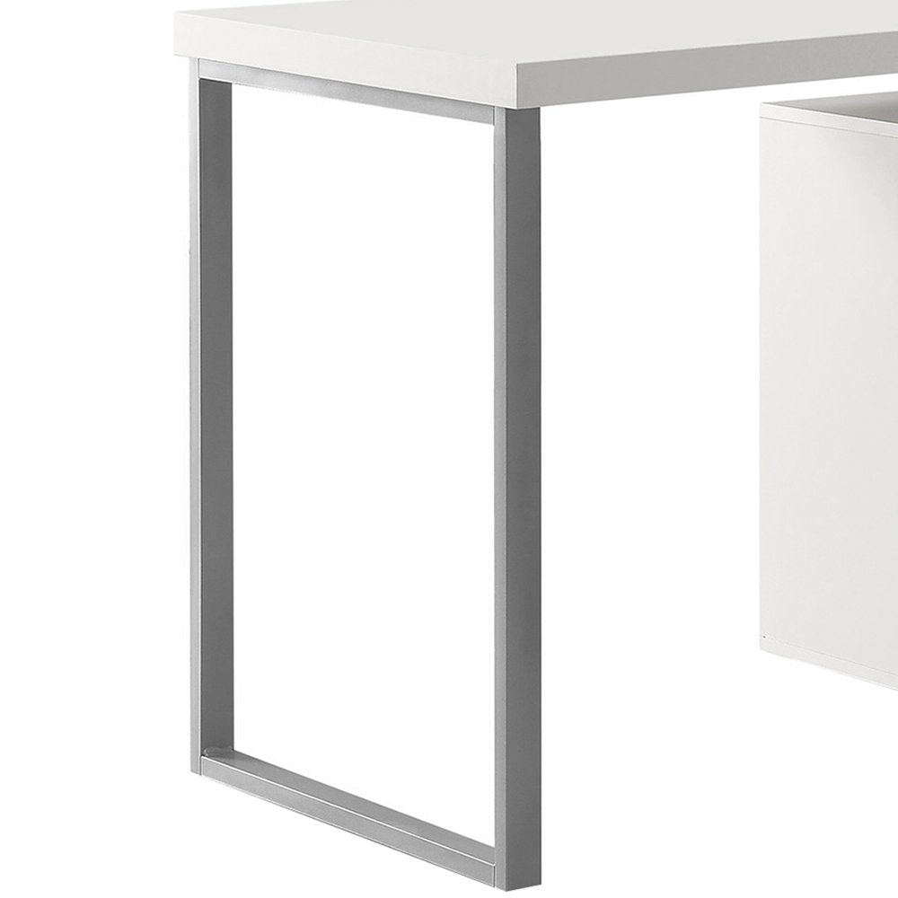 Monarch Specialties 48" Contemporary Reversible Set Up Desk, White (2 Pack)