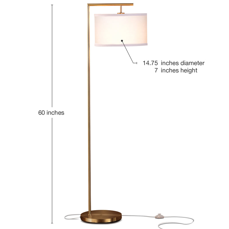 Brightech Montage Modern Standing Floor Smart Lamp with LED Light, Antique Brass
