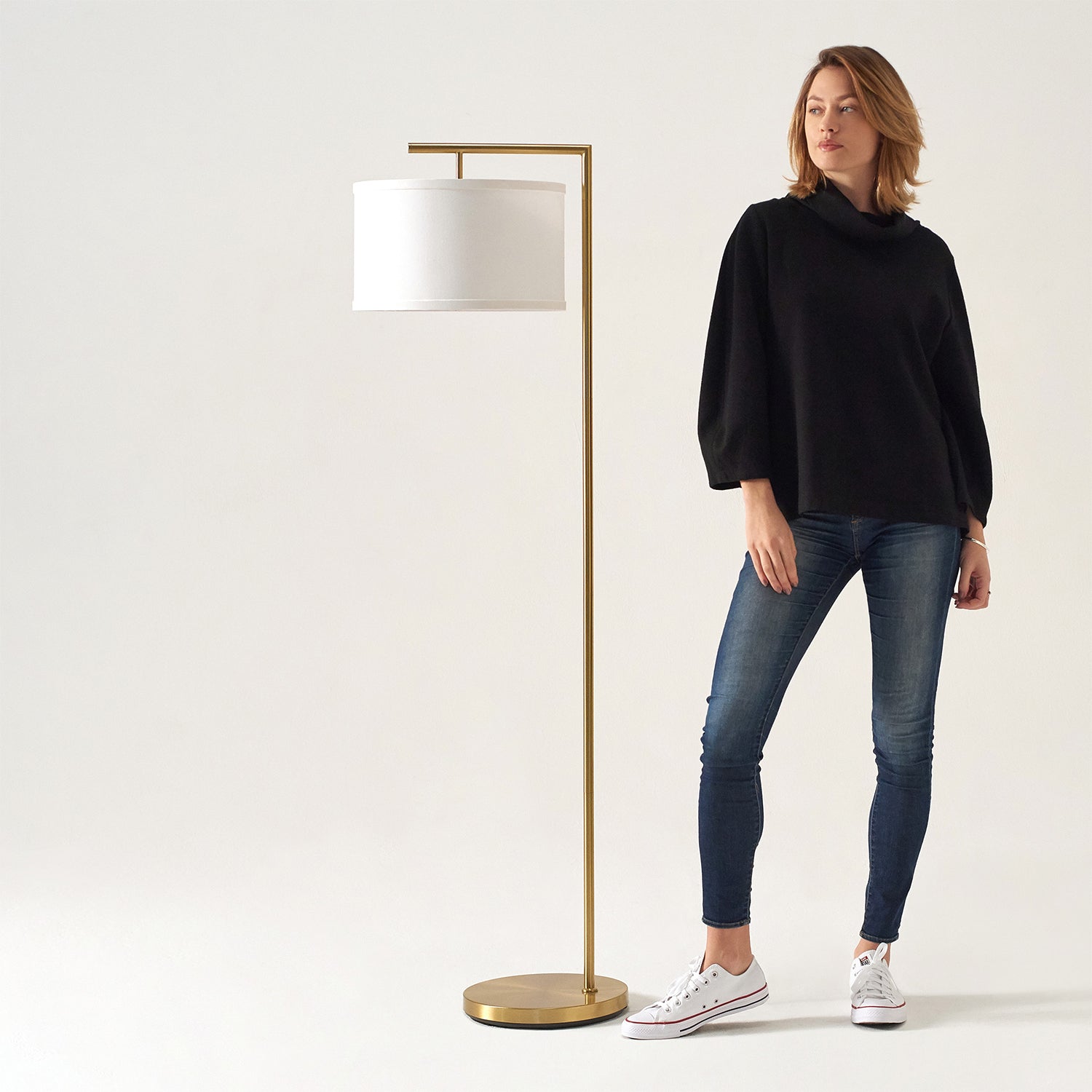 Brightech Montage Modern Floor Smart Lamp with LED Light, Antique Brass (Used)