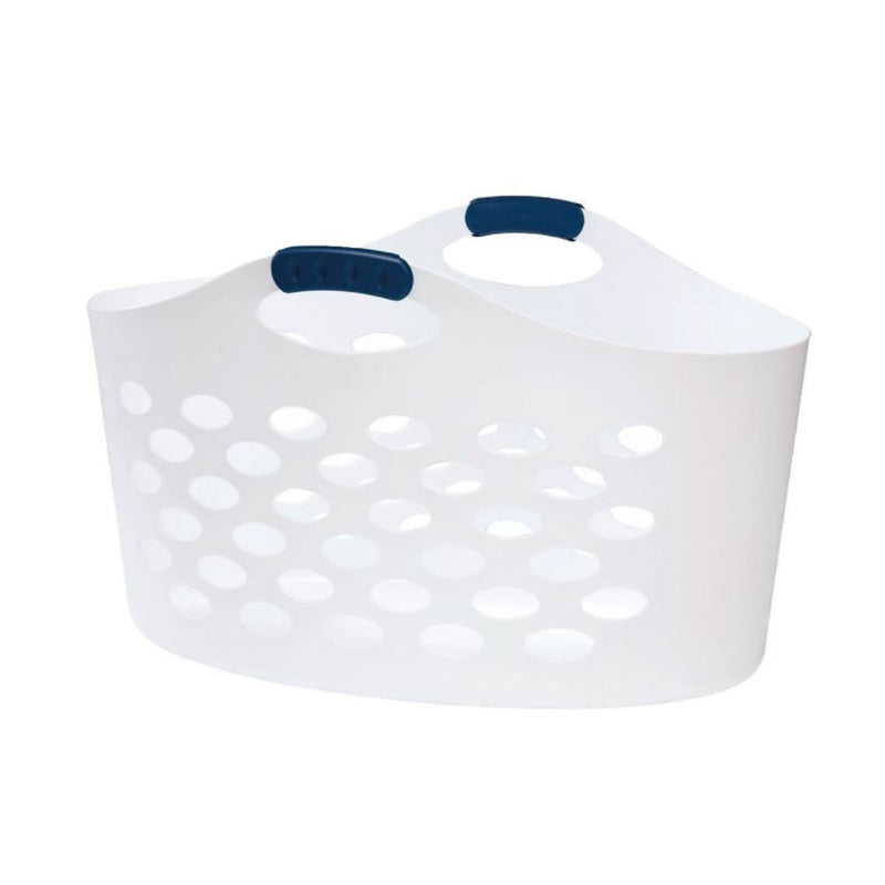 Rubbermaid 1.5 Capacity Flex N Carry Portable Laundry Basket, White (Open Box)