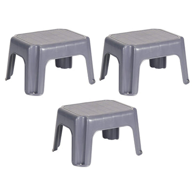 Rubbermaid Durable Plastic Step Stool w/ 250-LB Weight Capacity, Gray (3 Pack) - VMInnovations