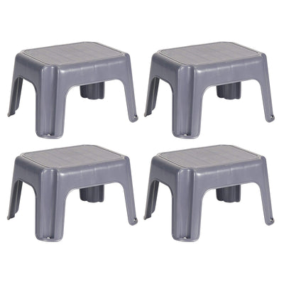 Rubbermaid Durable Plastic Step Stool w/ 250-LB Weight Capacity, Gray (4 Pack)
