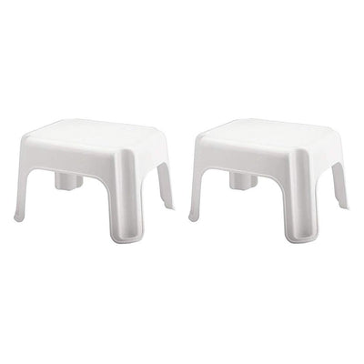 Rubbermaid Durable Plastic Step Stool, Holds 300 lbs, White-2 Pack (Refurbished)
