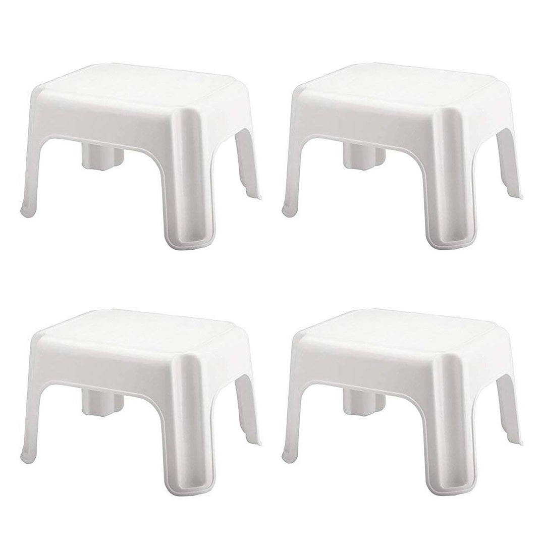 Rubbermaid Durable Plastic Step Stool w/ 300-LB Weight Capacity, White (4-Pack)