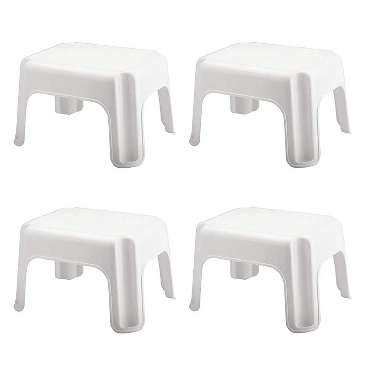 Rubbermaid Durable Plastic Step Stool w/ 300-LB Weight Capacity, White (4-Pack)