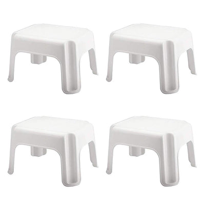 Rubbermaid Durable Plastic Step Stool w/ 300-LB Weight Capacity, White (4-Pack) - VMInnovations
