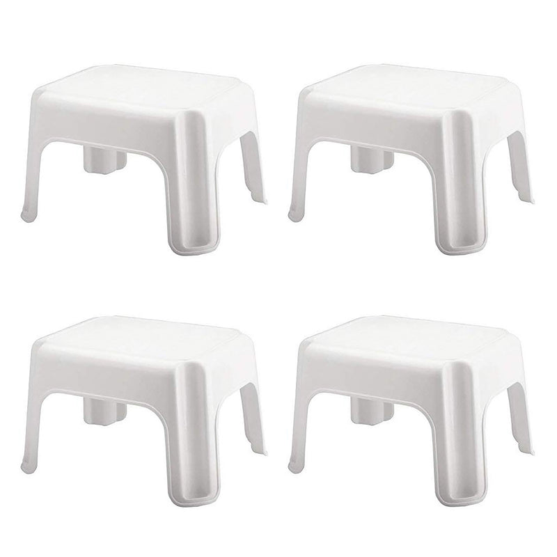 Rubbermaid Durable Plastic Step Stool w/ 300-LB Weight Capacity, White (4-Pack)