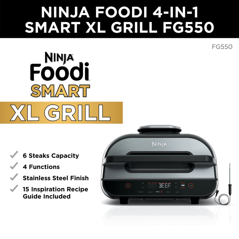 Ninja Foodi FG550 Smart XL 4in1 Indoor Grill Air Fryer (Manufacturer Refurbished)