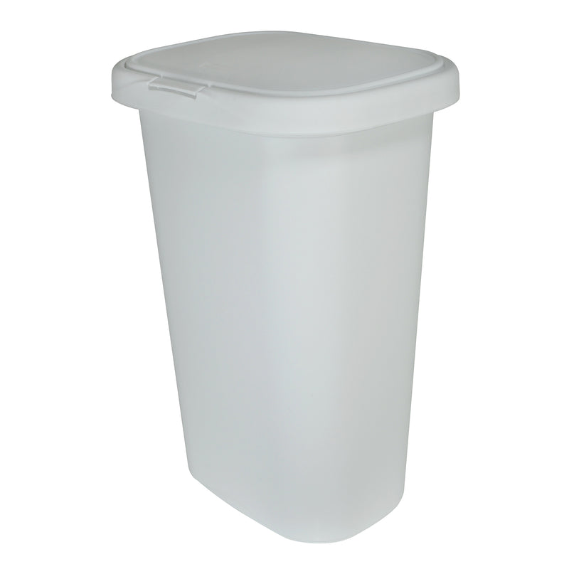 Rubbermaid 13 Gallon Rectangular Spring-Top Lid Trash Can, White (Open Box)