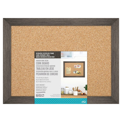 The Board Dudes 17 x 23 Inch Walnut Frame Bulletin Cork Board (Used)