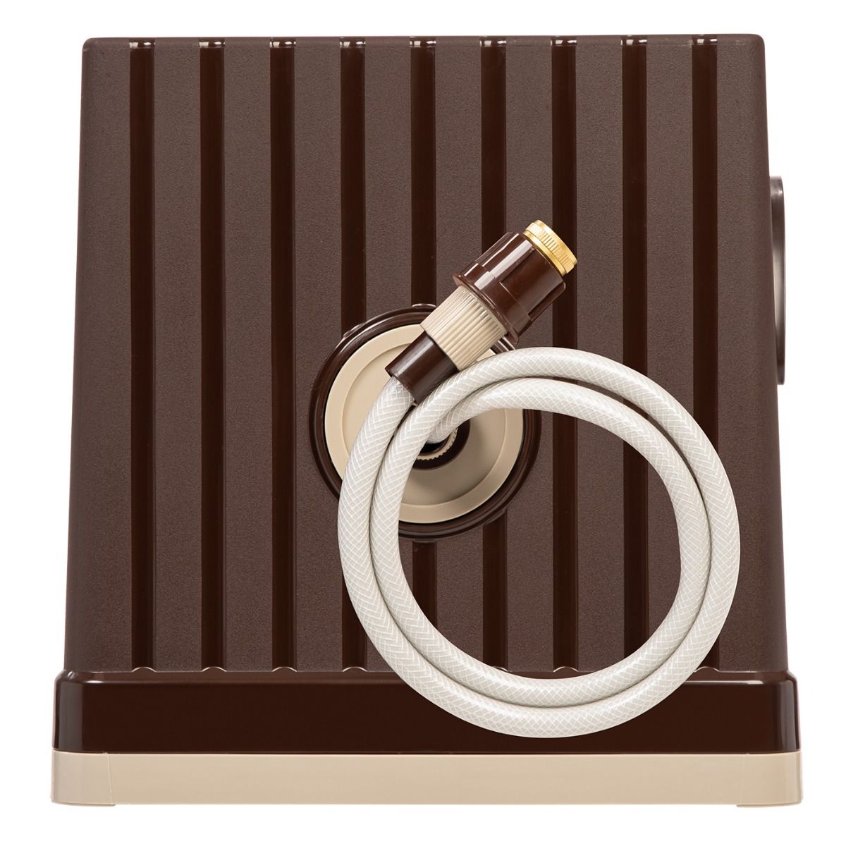 IRIS USA FHEX-15 49.21 Foot Rectangular Retractable Hose Reel with Nozzle, Brown