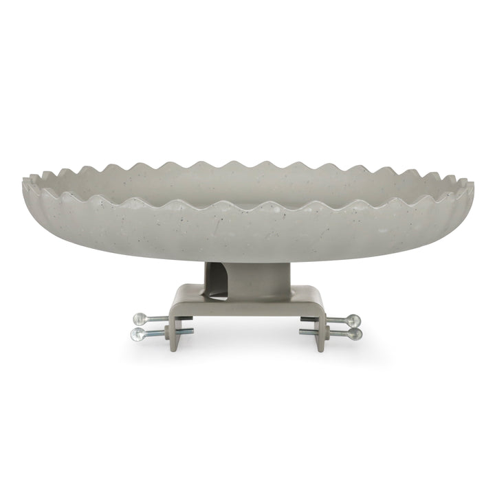 Farm Innovators 120W Stone Scalloped Heated Birdbath w/ Mount, Gray (For Parts)