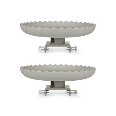 Farm Innovators 120W Outdoor Stone Scalloped Heated Birdbath, Gray (2 Pack)