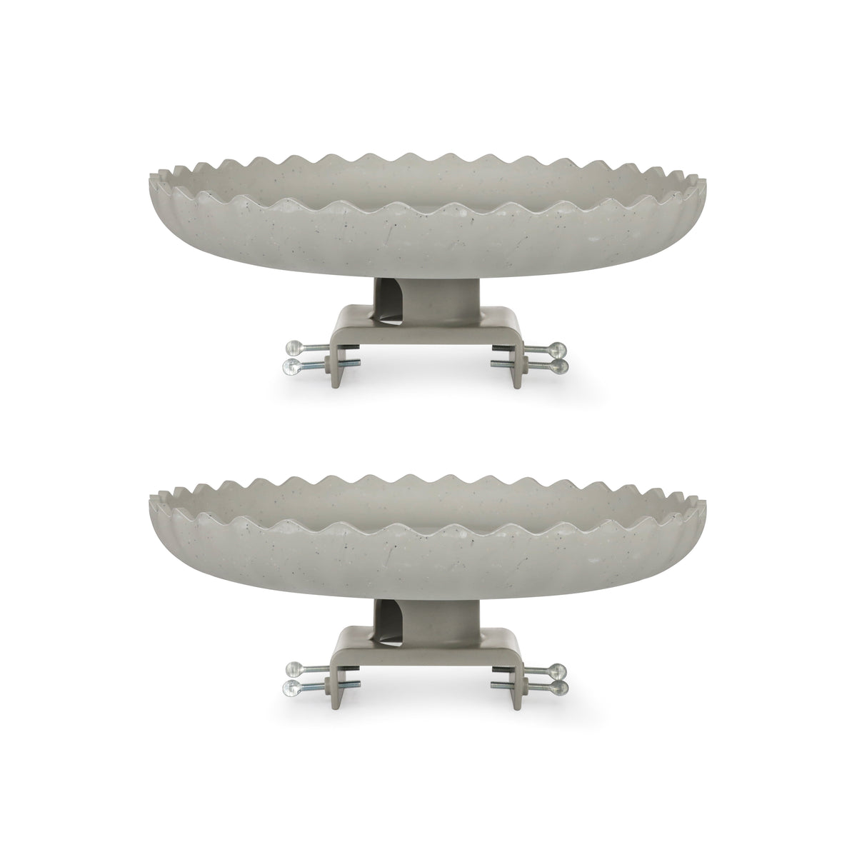 Farm Innovators 120W Outdoor Stone Scalloped Heated Birdbath, Gray (2 Pack)