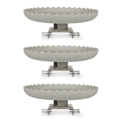 Farm Innovators 120W Outdoor Stone Scalloped Heated Birdbath, Gray (3 Pack)