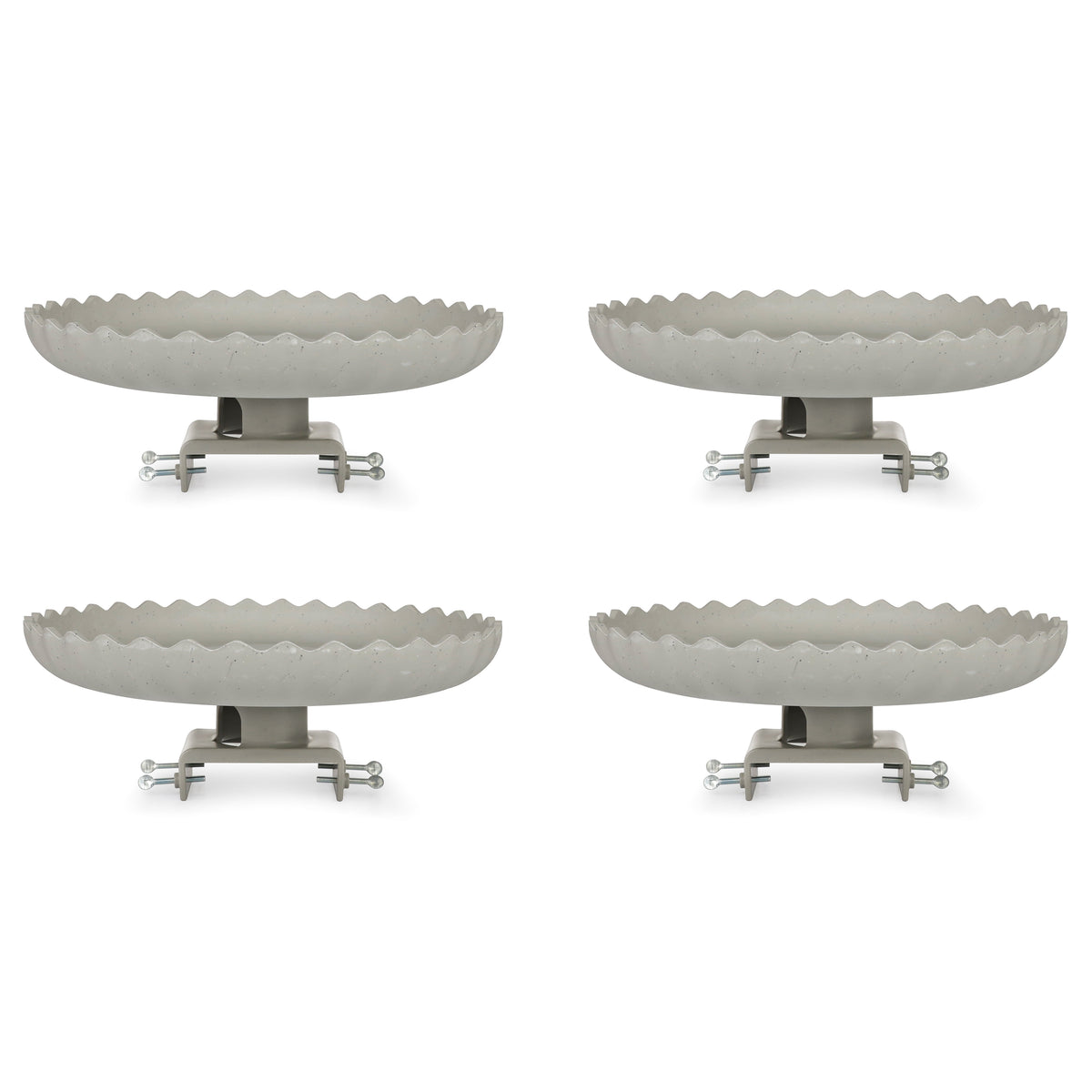Farm Innovators 120W Outdoor Stone Scalloped Heated Birdbath, Gray (4 Pack)