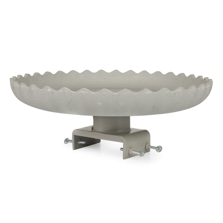 Farm Innovators 120W Stone Scalloped Heated Birdbath w/ Mount, Gray (For Parts)