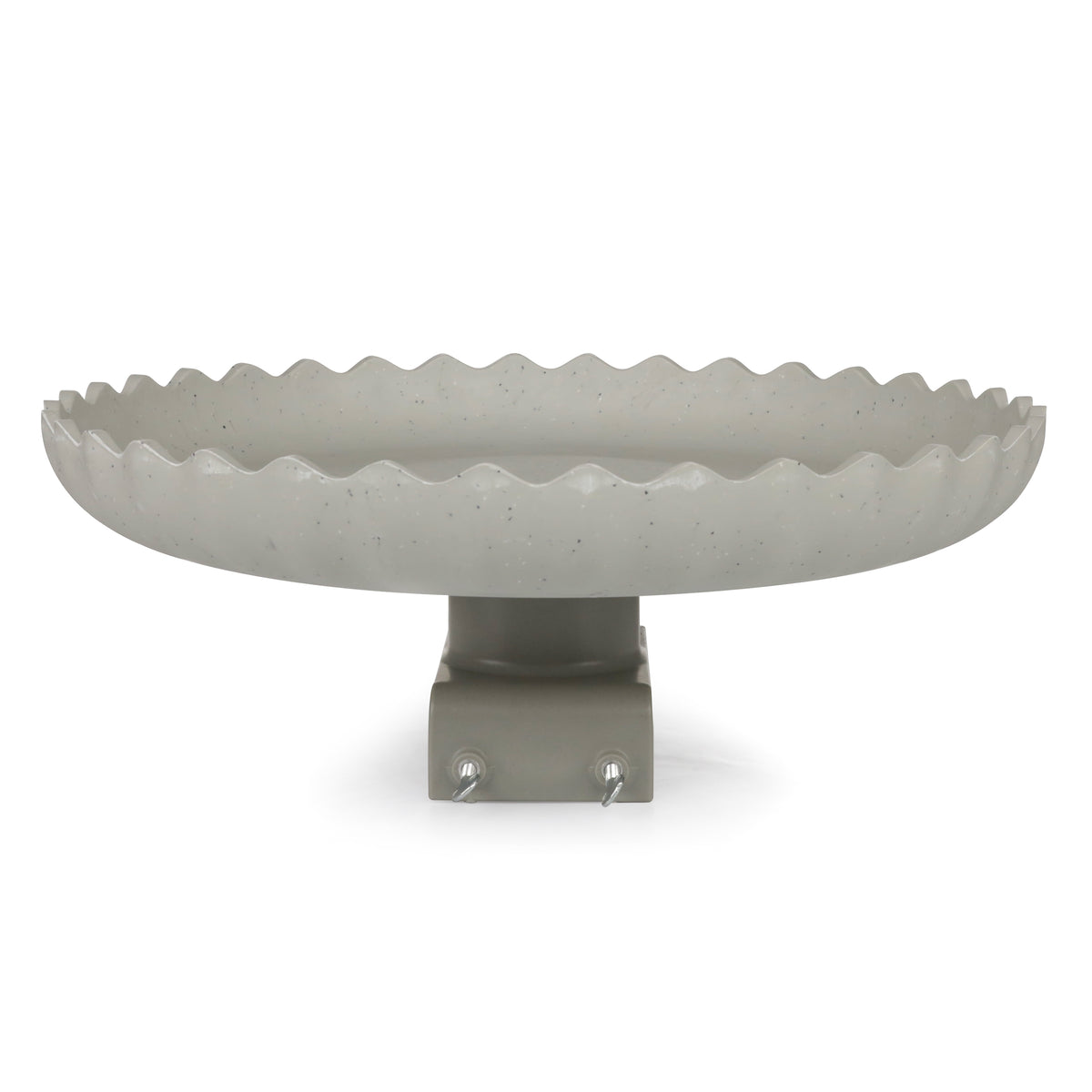 Farm Innovators 120W Outdoor Stone Scalloped Heated Birdbath w/ Deck Mount, Gray (Refurbished)