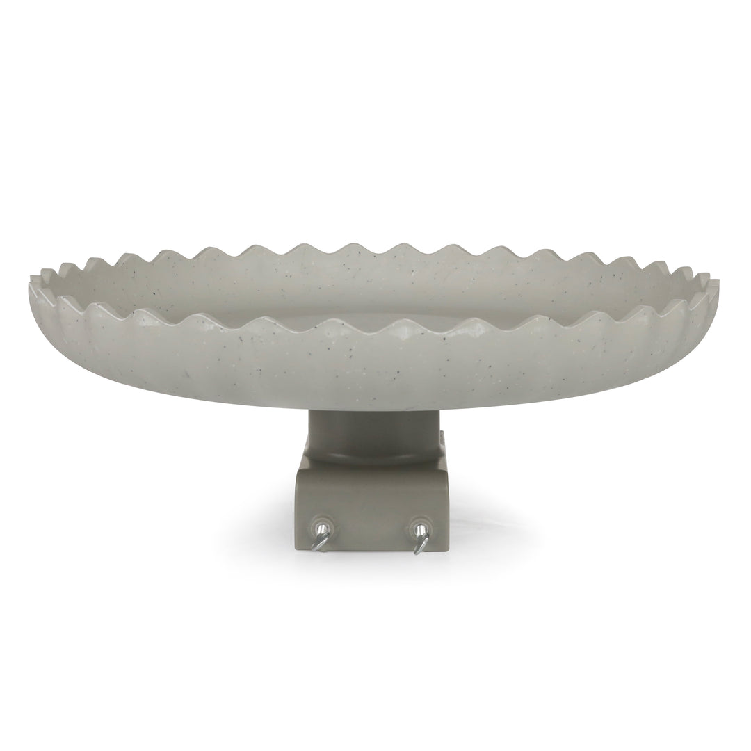 Farm Innovators 120W Stone Scalloped Heated Birdbath w/ Deck Mount, Gray (Used)