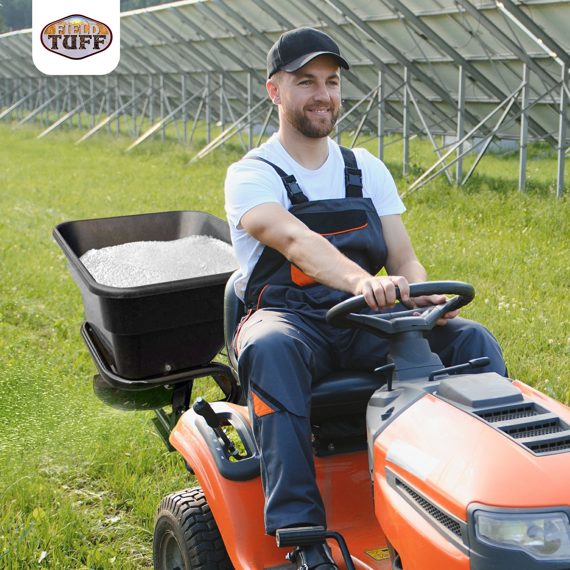 Field Tuff 12V ATV Hitch Mount Receiver 80 lb. Seed, Fertilizer Spreader (Used) - VMInnovations