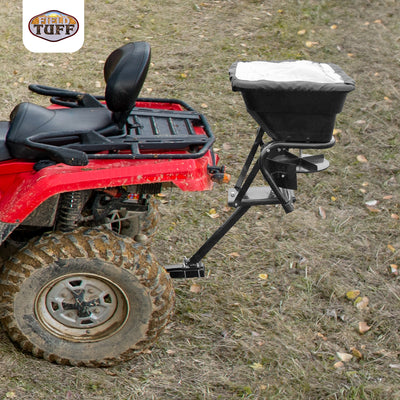 Field Tuff 12V ATV Hitch Mount Receiver 80 lb. Grass, Seed, Fertilizer Spreader