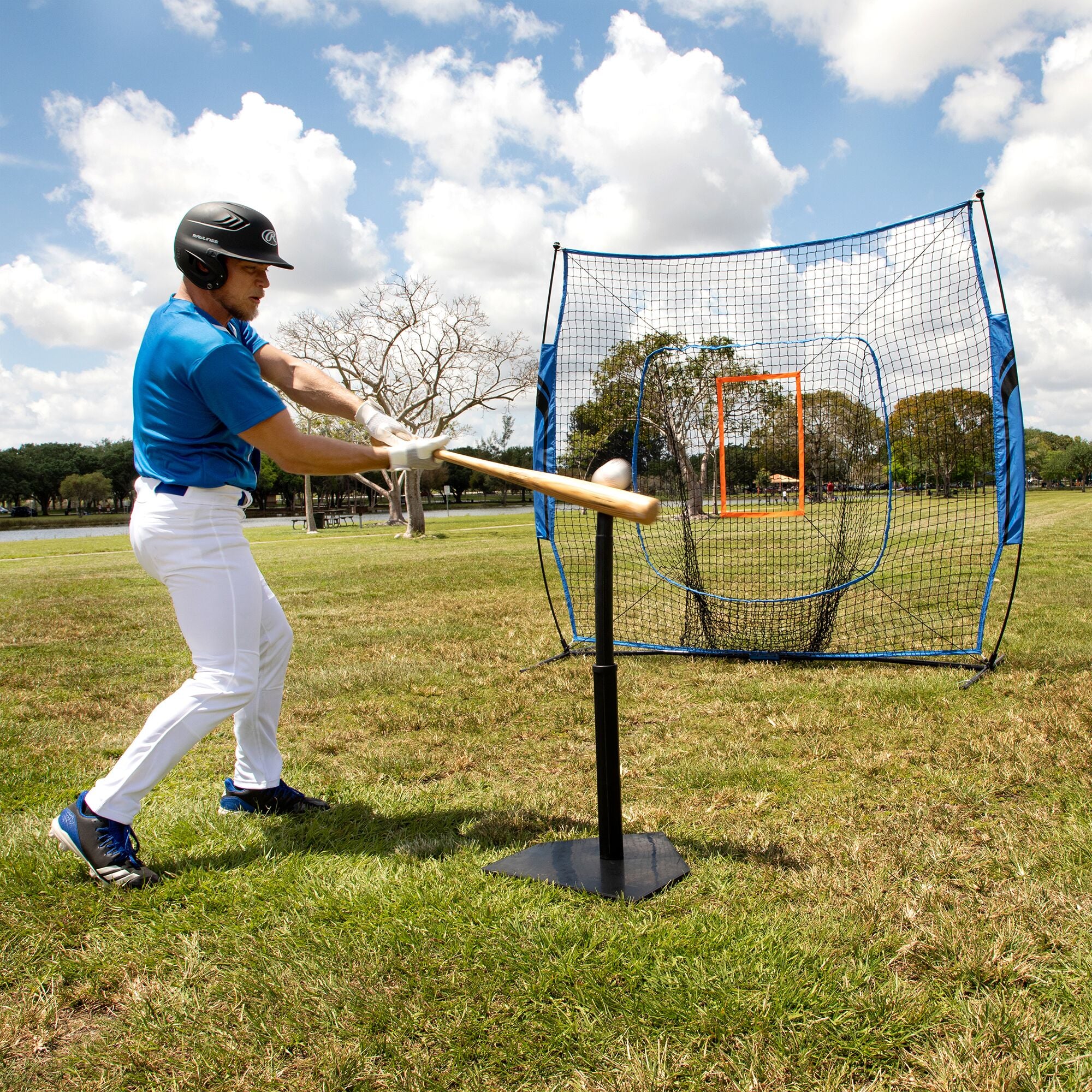 Training Equipment Baseball Pitching/Batting Net, Blue and Orange (Open Box)