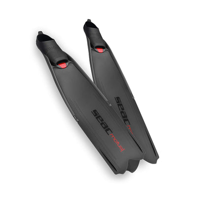SEAC Motus Long Blade Swim Fins for Water Sports, Size 8 to 8.5, Nero Black